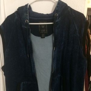 Guess Sleeveless Jean Jacket with Zippered Front
